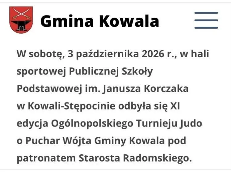 Plakat: Turniej o Puchar Wójta Gminy Kowala