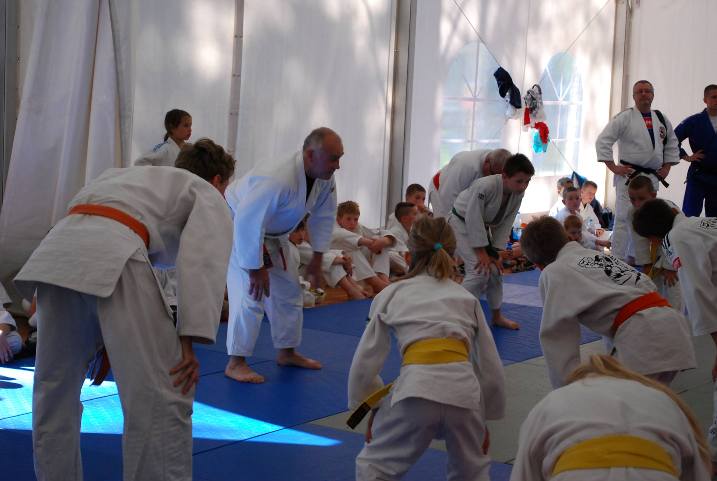 Marian Tałaj(VII DAN) prowadzi trening