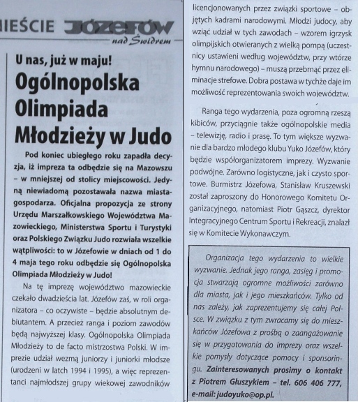 Józefów nad Świdrem — Ogólnopolska Olimpiada Młodzieży w Judo (2010)