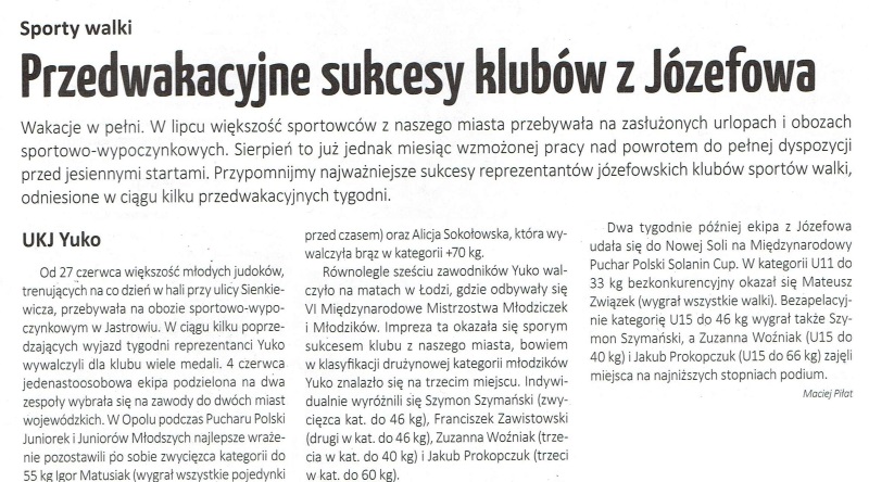 Józefów nad Świdrem — Powakacyjne sukcesy klubów z Józefowa (2016)