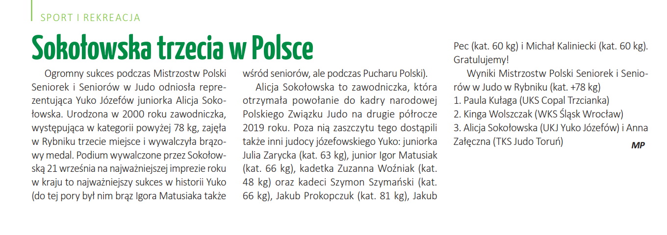 Józefów nad Świdrem — Sokołowska trzecia w Polsce (2019)