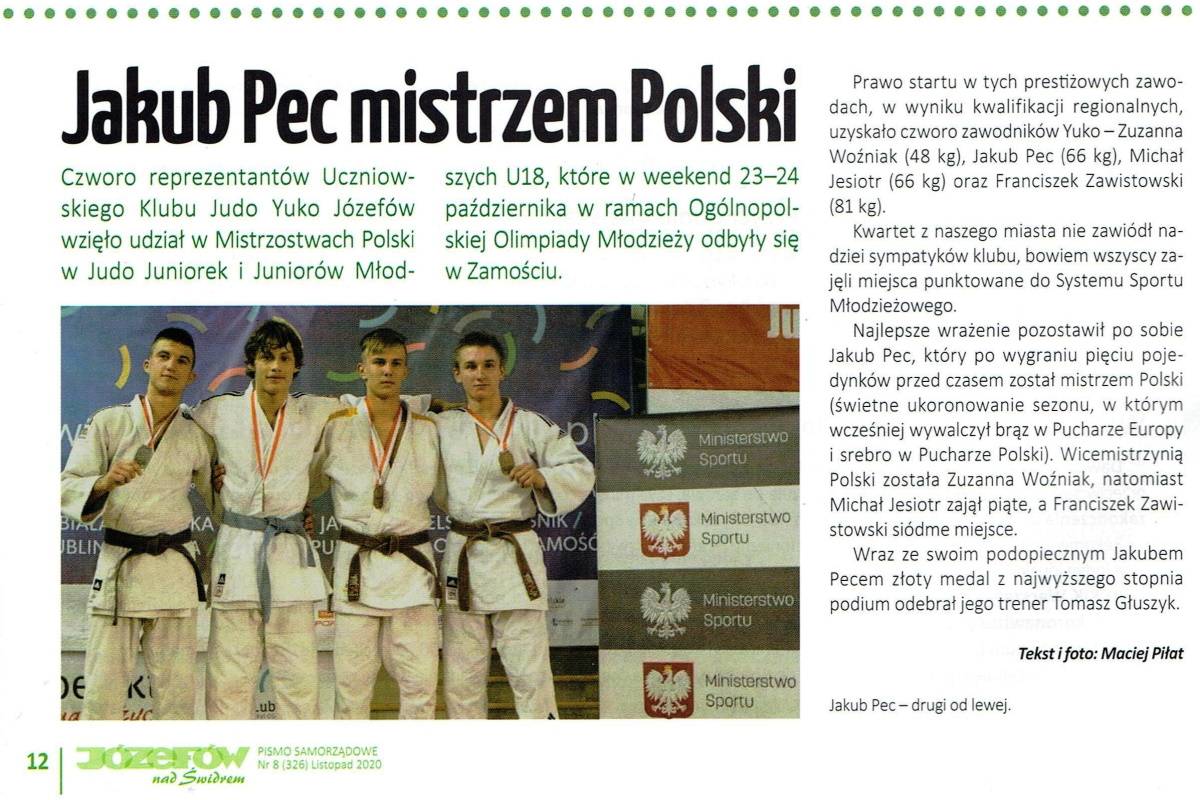 Józefów nad Świdrem — Jakub Pec Mistrzem Polski (2020)