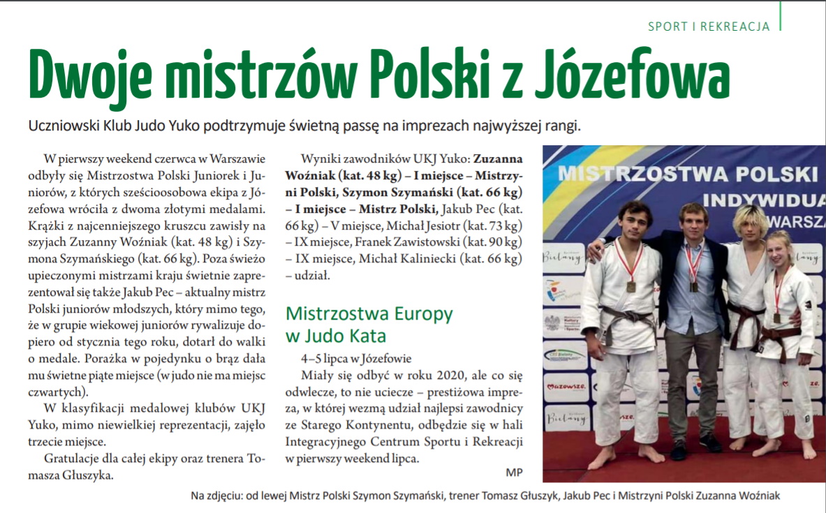 Józefów nad Świdrem — Dwoje mistrzó Polski z Józefowa (2021)