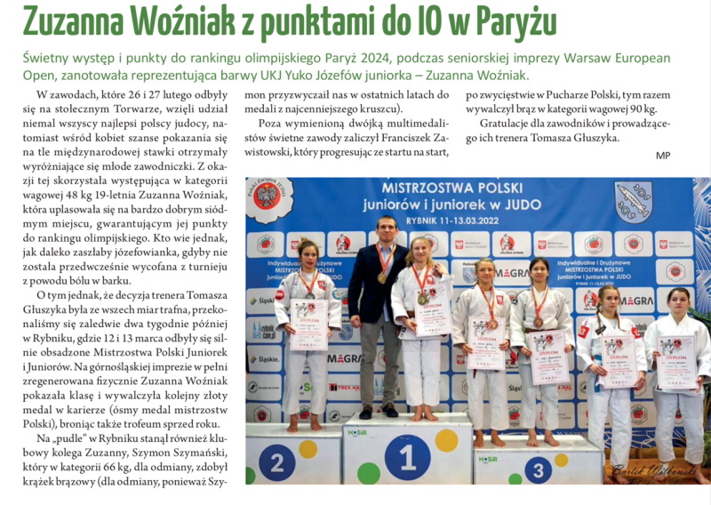 Jozefow nad Świdrem  — Zuzanna Woźniak z punktami do IO w Paryżu (2022)